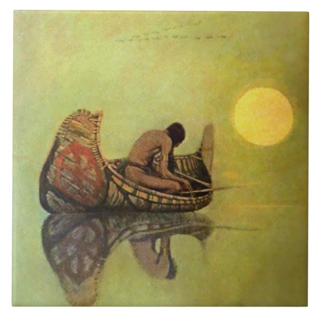 Carreau N C Wyeth Peinture occidentale "Le Pêcheur silenci (Devant)