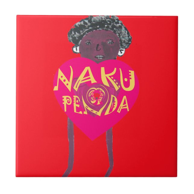 Carreau Nakupenda Love Art - Swahili Heart Design (Devant)