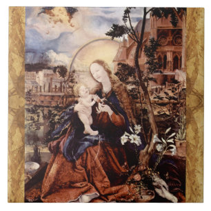 CARREAU NATIVITÉ AVEC DES LILLES BLANCHES - MAGIE DE NOËL