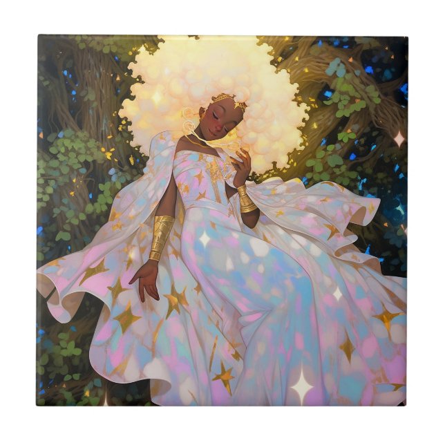 Carreau Nature Déesse Imaginaire afro-américain Art (Devant)