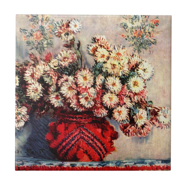 Carreau Nature morte aux Chrysanthèmes par Claude Monet (Devant)