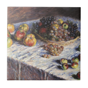 Carreau Nature morte avec pommes et raisins de Claude Mone