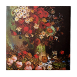 Carreau Nature morte Fleurs dans un vase de Vincent van Go
