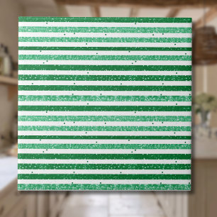 Carreau Nature Vert Blanc Rayures Glitter Horizontales