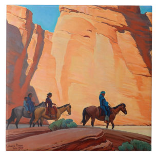 Carreau « Navajos dans un canyon » par Maynard Dixon