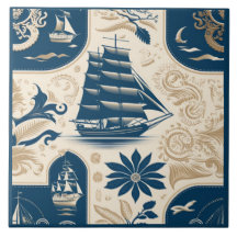 Navire nautique et océan Céramique à thème N° 19