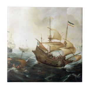 Carreau Navires néerlandais des années 1600