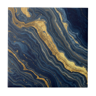 Carreau Navy & Gold Natural Marble – Luxury Ceramic Tile