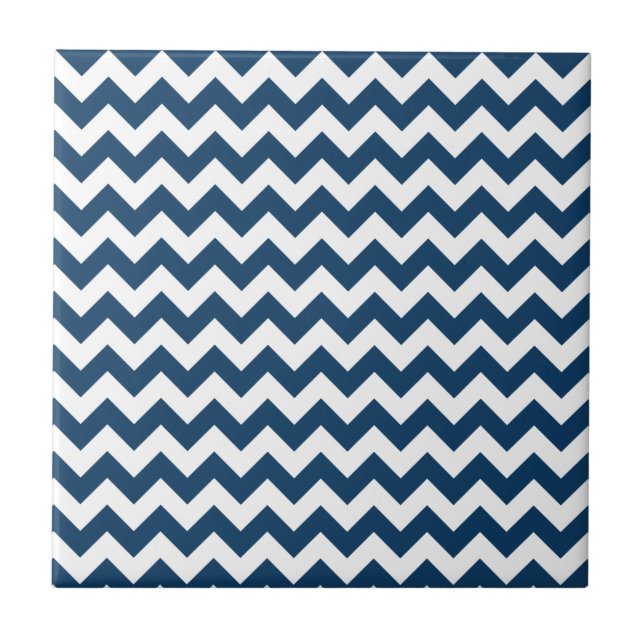 Carreau Navy Zigzag, Navy Chevron, Motif géométrique (Devant)