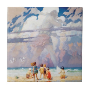 Carreau NC Wyeth Le littoral de la plage de l'artisanat gé