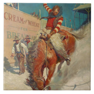 Carreau NC Wyeth Peinture historique "Le Rodéo"