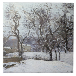 Carreau Neige à Louveciennes (1870) par Camille Pissarro