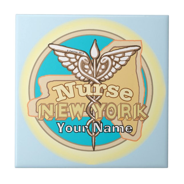 Carreau New York Nurse Caduceus Tile (Devant)
