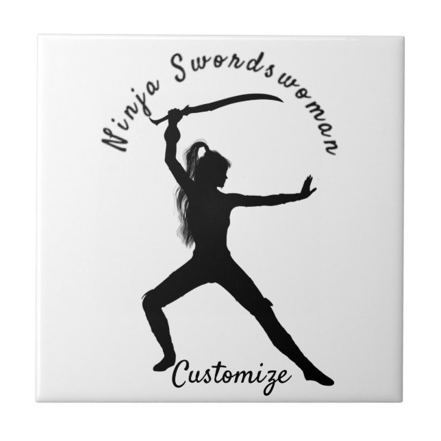 Carreau Ninja Swordswoman Silhouette Thunder_Cove (Devant)
