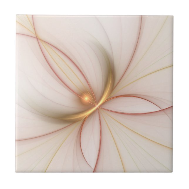 Carreau Noble Cuivre Et Or Abstrait Art Fractal Moderne (Devant)