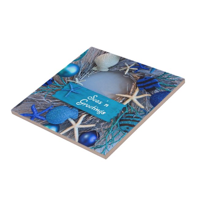 Carreau Noël de Noël des coquillages côtiers tropicaux (Côté)