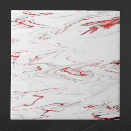 Carreau Noël Elégant Rouge Blanc Faux Marbre