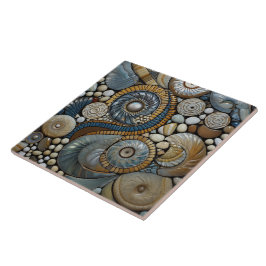 Carreau Noël Hiver Bleu Cercle Motif