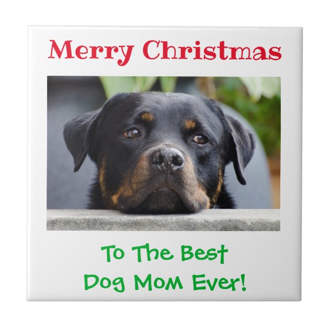 Carreau Noël Meilleur chien Maman Jour animal de compagnie (Devant)