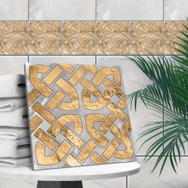 Carreau Noeud celtique - Mère de Pearl et d'or (Créateur téléchargé)