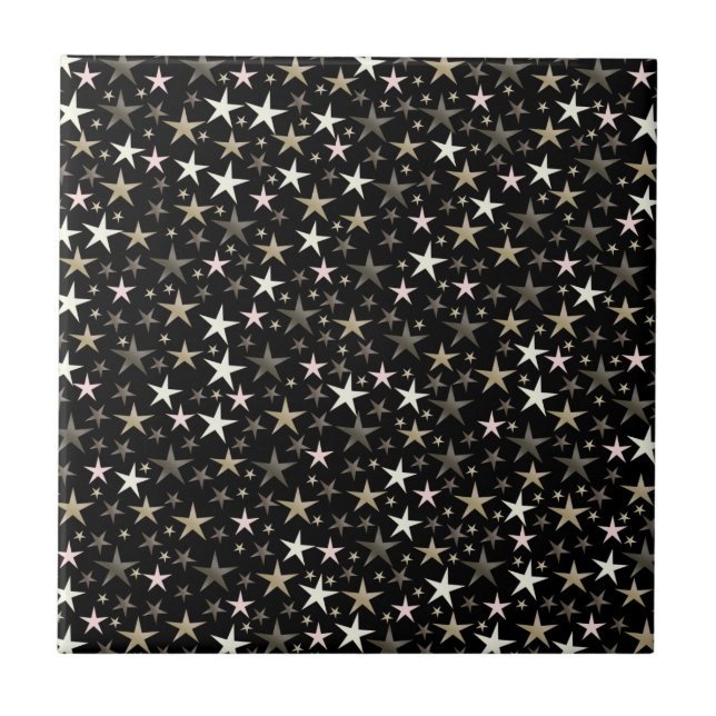 Carreau noir, argent, brillant, brillant, étoile, couleur, (Devant)