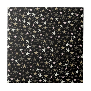 Carreau noir, argenté, brillant, lumineux, étoile, couleur
