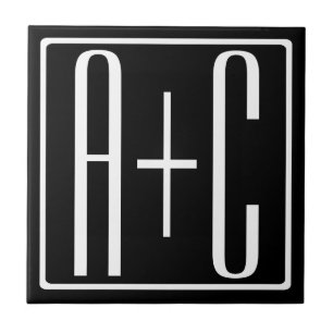 Carreau Noir & Blanc   Initiales de couples