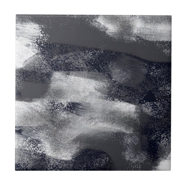 Carreau Noir et blanc Abstrait contemporain (Devant)