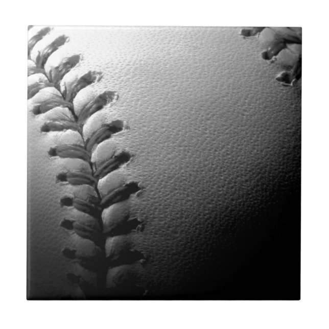 Carreau Noir et blanc Gros plan de base-ball (Devant)