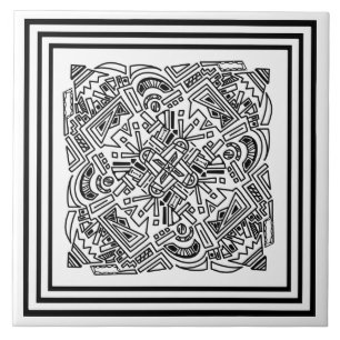 Carreau noir et blanc motif