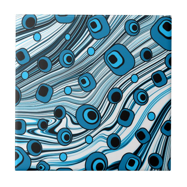 Carreau Noir et Bleu Vavy Cute et Art Super (Devant)