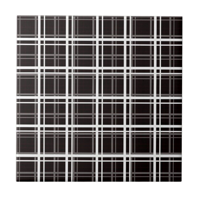 Carreau Noir Fenêtre Plaid Grid Stripes Design Motif (Devant)