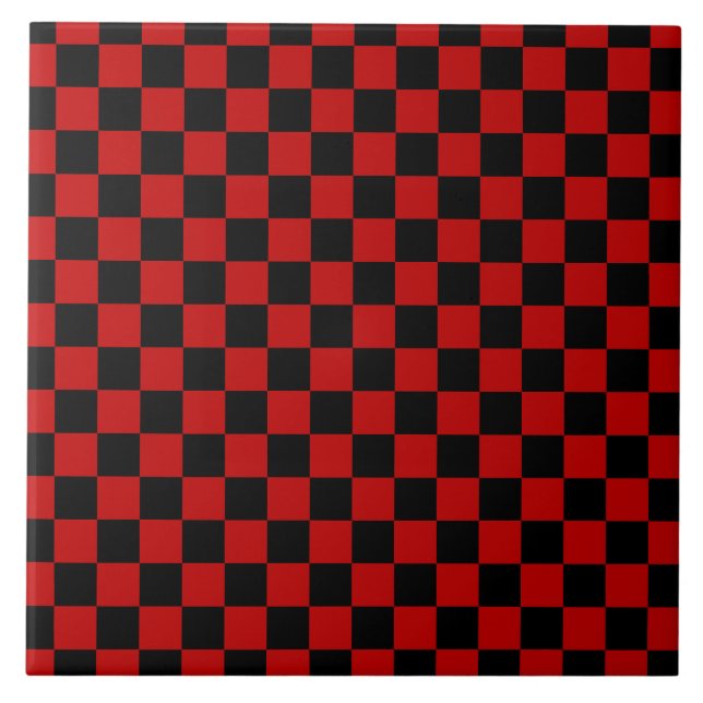 Carreau Noir + Rouge À damiers Motif de tableau de bord (Devant)