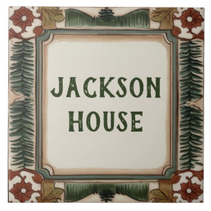 Carreau Nom de la maison personnalisée Plate Forest Woodla