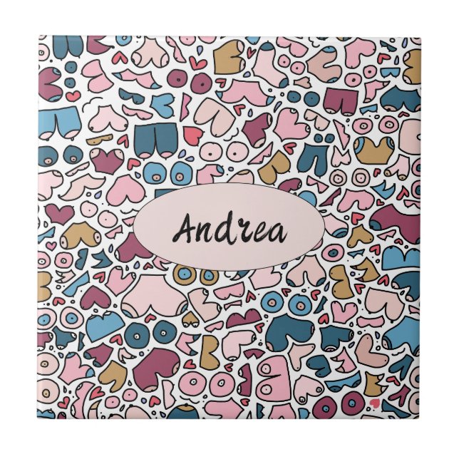 Carreau Nom motif mammaire neutre (Devant)