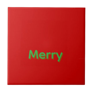 Carreau Nom vert joyeux sur fond rouge