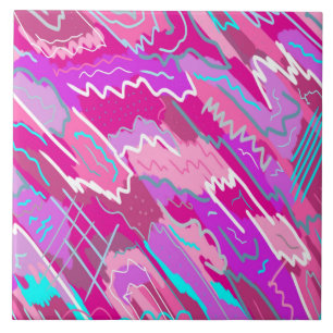 Carreau Nostalgie des années 90 Pop Art en Magenta