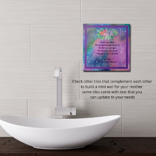 Carreau Note personnalisée Abstrait Purple Mom