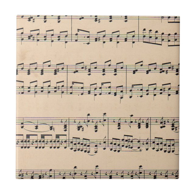 Carreau Notes de partition vintage (Devant)