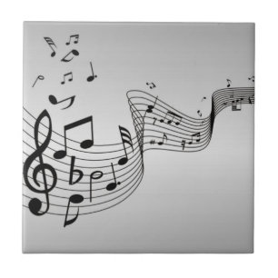 Carreau Notes musicales sur Argent
