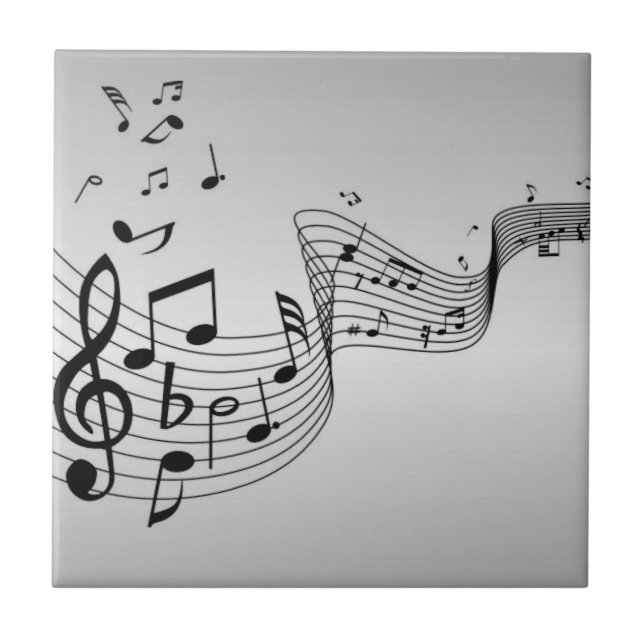 Carreau Notes musicales sur Argent (Devant)