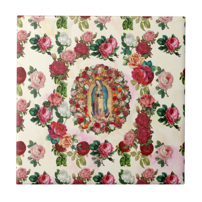 Carreau Notre-Dame de Guadalupe Roses Potpourri (Devant)