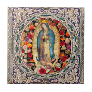 Carreau Notre-Dame de Guadalupe Vierge Marie Dentelle cath