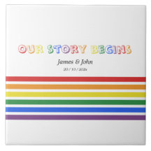 Notre histoire commence Drapeau LGBTQ arc-en-ciel