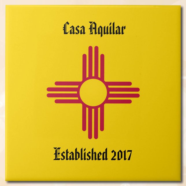 Carreau Nouveau Accueil Nouveau Mexique Symbole Zia Person (Créateur téléchargé)