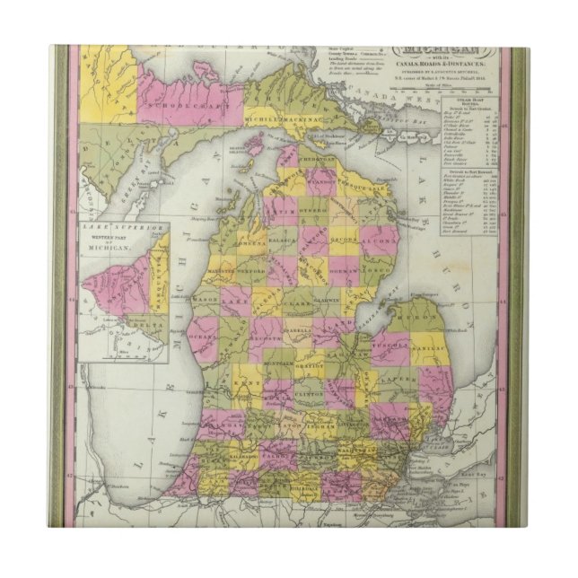 Carreau Nouvelle carte du Michigan 2 (Devant)