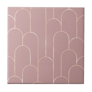 Carreau Nouvelle céramique de style Art Déco rose Muet