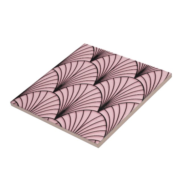 Carreau Nouvelle céramique rose pâle et noire (Côté)