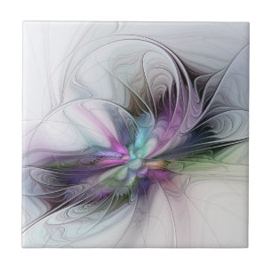 Carreau Nouvelle vie, Colorful Abstrait Fractal Art Imagin