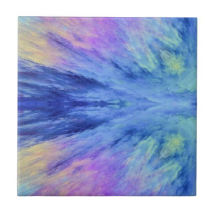 Carreau Nuages de couleurs bleu vert violet rose